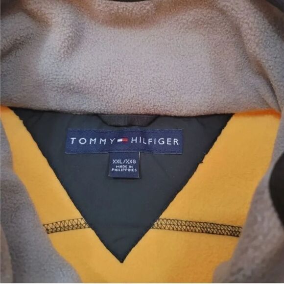 Vintage 90s Y2K Tommy Hilfiger Cold Stop Performance Fleece Jacket in Yellow XXL - Picture 7 of 10
